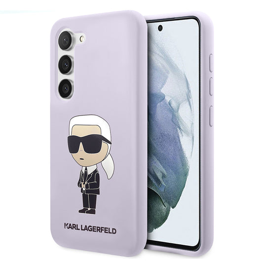 Hoes voor Samsung Galaxy S23+ S916, Karl Lagerfeld, Silicone Ikonik Karl, Paars