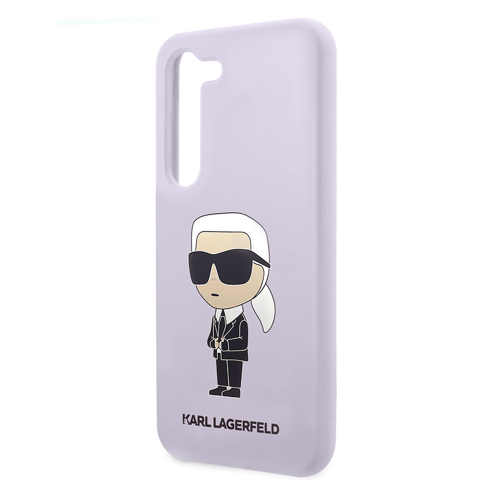 Case for Samsung Galaxy S23+ S916, Karl Lagerfeld, Ikonik Karl Silicone, Purple
