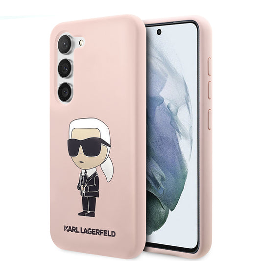 Hoes voor Samsung Galaxy S23+ S916, Karl Lagerfeld, Silicone Ikonik Karl, Roze