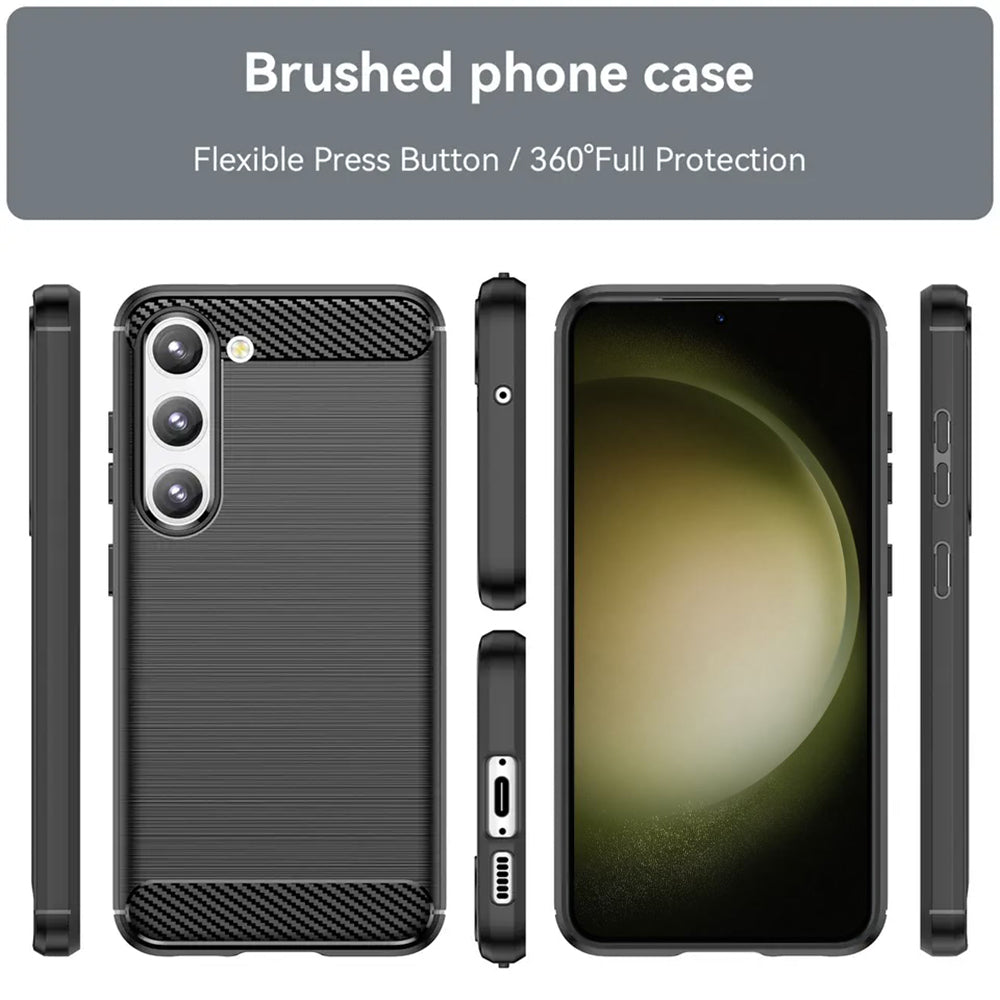 Hoes voor Samsung Galaxy S23+ S916, Techsuit, Carbon, Zwart