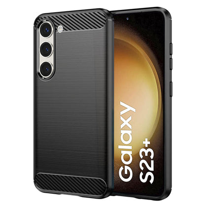 Hoes voor Samsung Galaxy S23+ S916, Techsuit, Carbon, Zwart