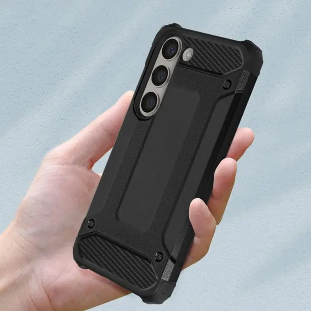 Hoes voor Samsung Galaxy S23+ S916, Techsuit, Hybrid Armor, Zwart