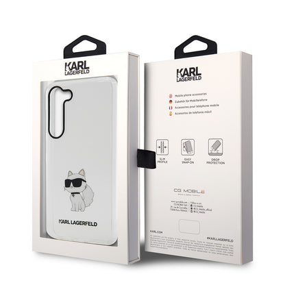 Hoes voor Samsung Galaxy S23 S911, Karl Lagerfeld, Ikonik Choupette, Transparant