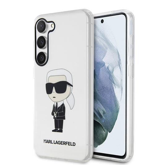 Hoes voor Samsung Galaxy S23 S911, Karl Lagerfeld, Ikonik Karl, Transparant