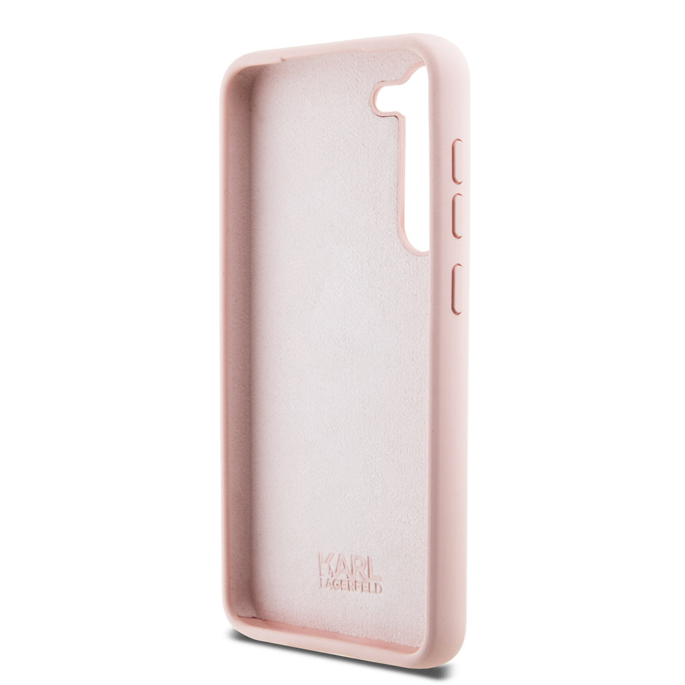 Hoes voor Samsung Galaxy S23 S911, Karl Lagerfeld, Silicone Choupette Metal, Roze