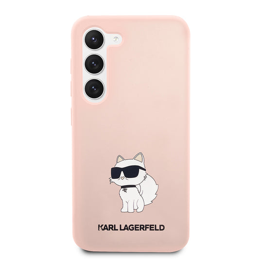 Hoes voor Samsung Galaxy S23 S911, Karl Lagerfeld, Silicone Choupette, Roze