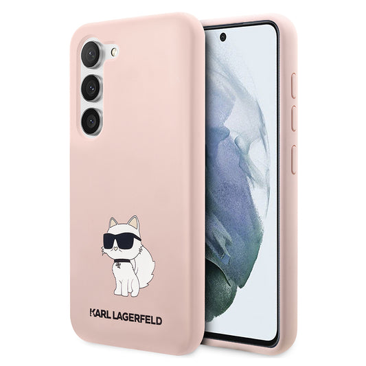 Hoes voor Samsung Galaxy S23 S911, Karl Lagerfeld, Silicone Choupette, Roze