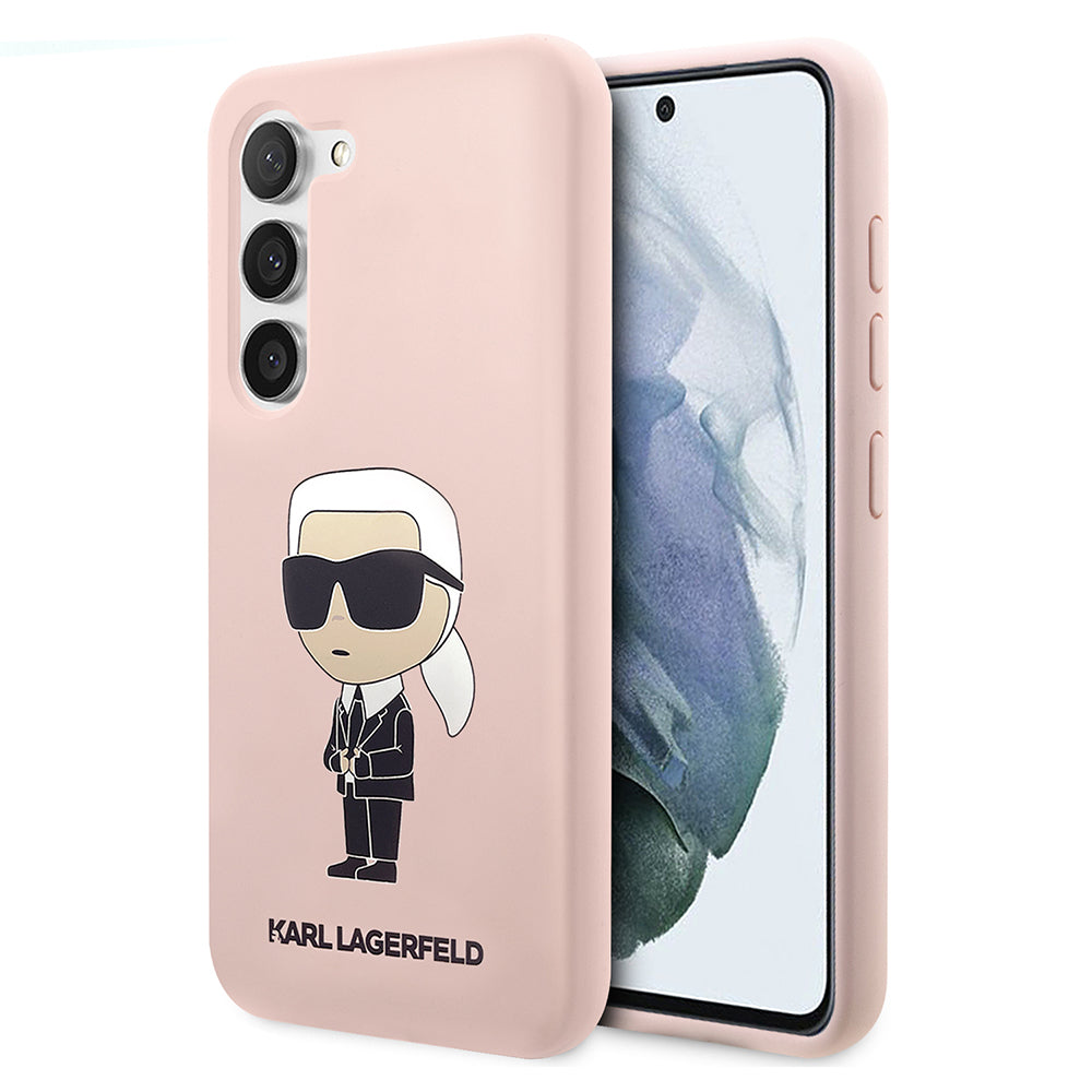 Case for Samsung Galaxy S23 S911, Karl Lagerfeld, Ikonik Karl Silicone, Pink