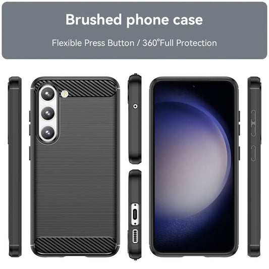Hoes voor Samsung Galaxy S23 S911, Techsuit, Carbon, Zwart