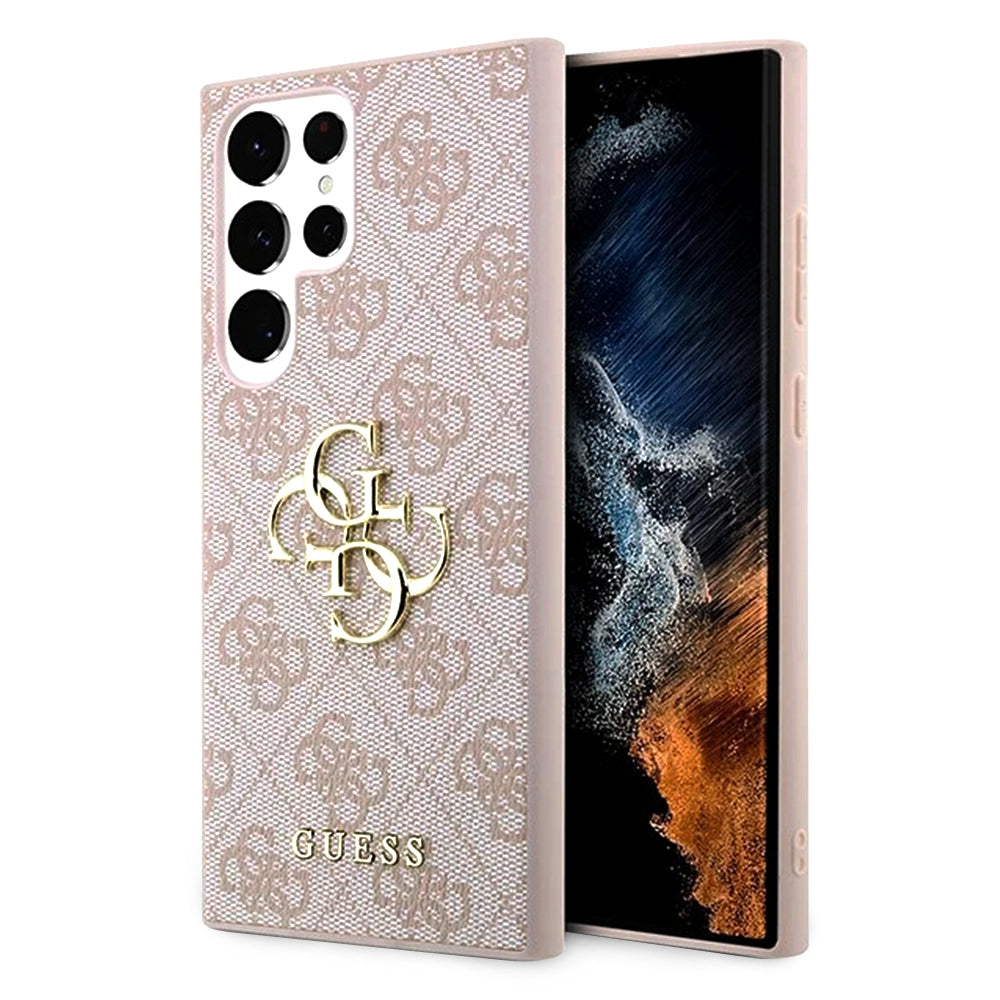 Hoesje voor Samsung Galaxy S23 Ultra S918, Guess, 4G Big Logo, Roze