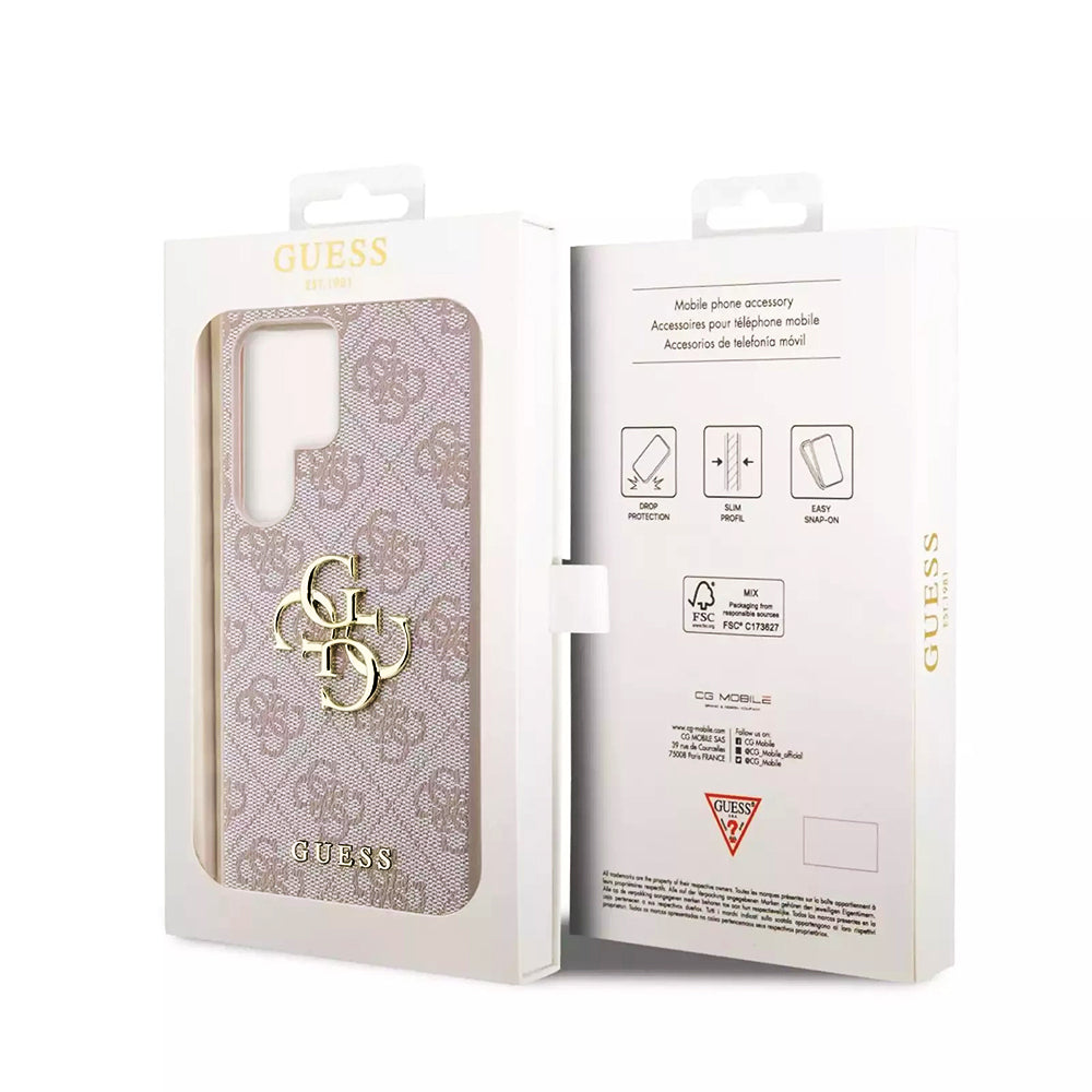 Hoesje voor Samsung Galaxy S23 Ultra S918, Guess, 4G Big Logo, Roze