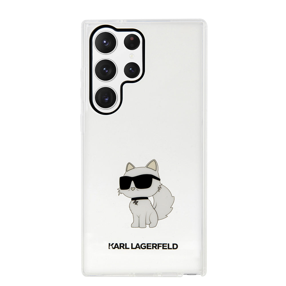 Hoes voor Samsung Galaxy S23 Ultra S918, Karl Lagerfeld, Ikonik Choupette, Transparant