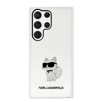 Hoes voor Samsung Galaxy S23 Ultra S918, Karl Lagerfeld, Ikonik Choupette, Transparant