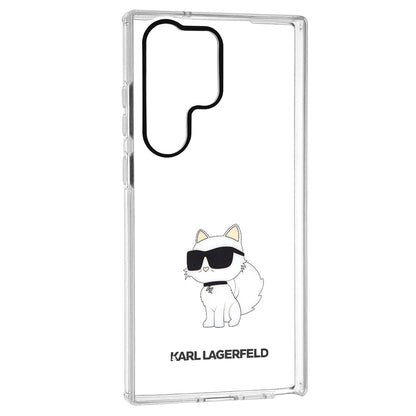 Hoes voor Samsung Galaxy S23 Ultra S918, Karl Lagerfeld, Ikonik Choupette, Transparant