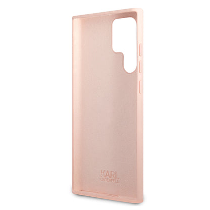 Hoes voor Samsung Galaxy S23 Ultra S918, Karl Lagerfeld, Silicone Choupeete Metal, Roze