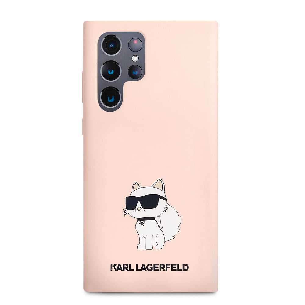 Case for Samsung Galaxy S23 Ultra S918, Karl Lagerfeld, Silicone Choupette, Pink
