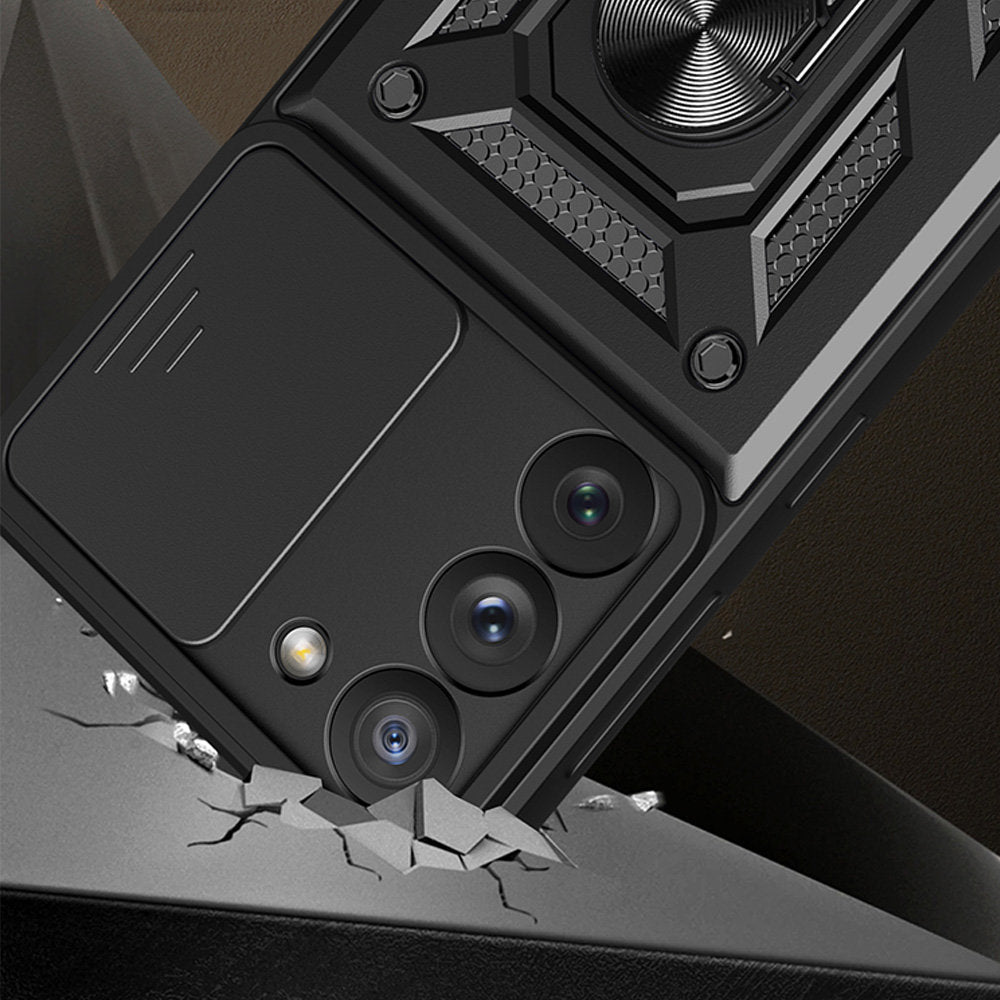 Hoes voor Samsung Galaxy S23 Ultra S918, Techsuit, CamShield, Zwart