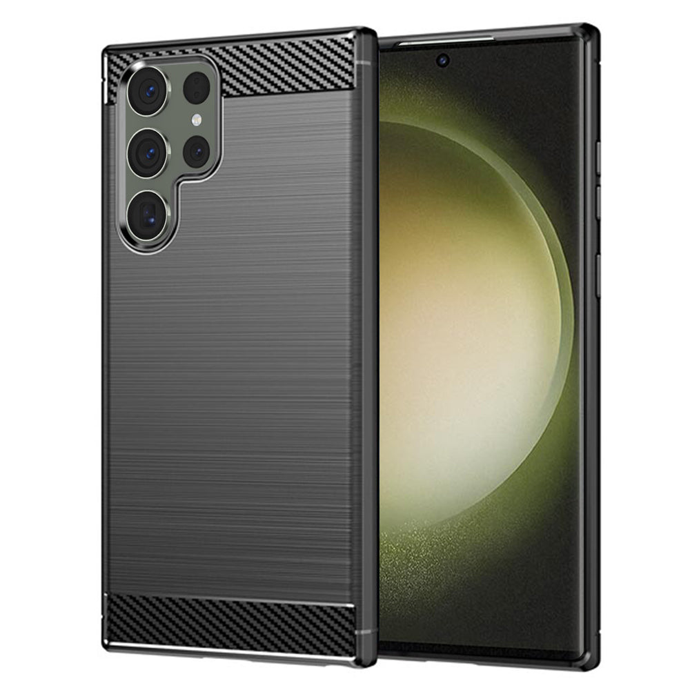 Hoes voor Samsung Galaxy S23 Ultra S918, Techsuit, Carbon, Zwart