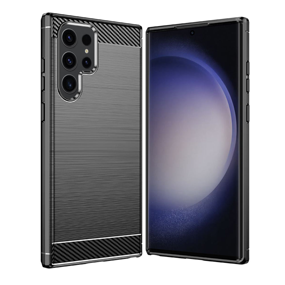 Hoes voor Samsung Galaxy S23 Ultra S918, Techsuit, Carbon, Zwart