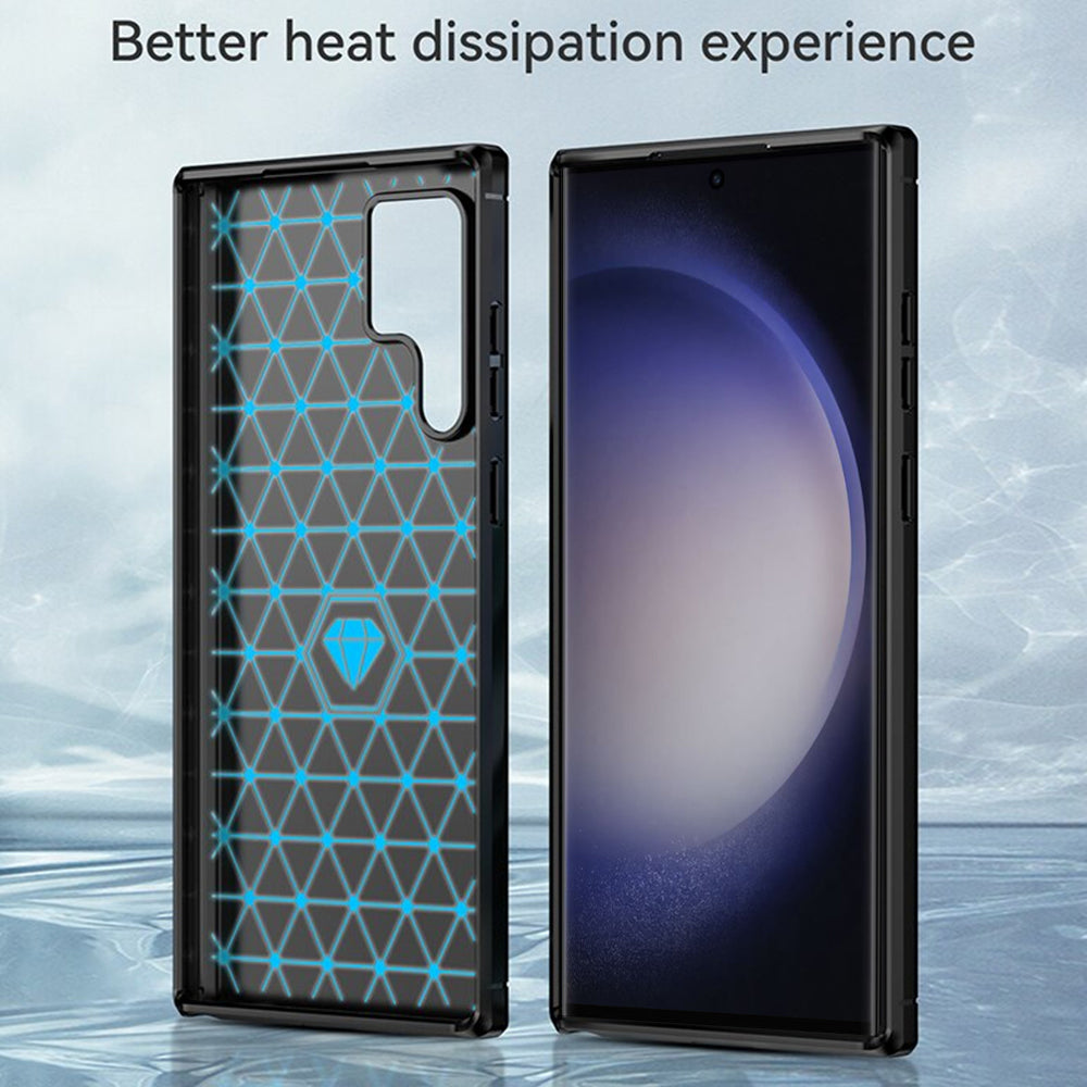 Hoes voor Samsung Galaxy S23 Ultra S918, Techsuit, Carbon, Zwart