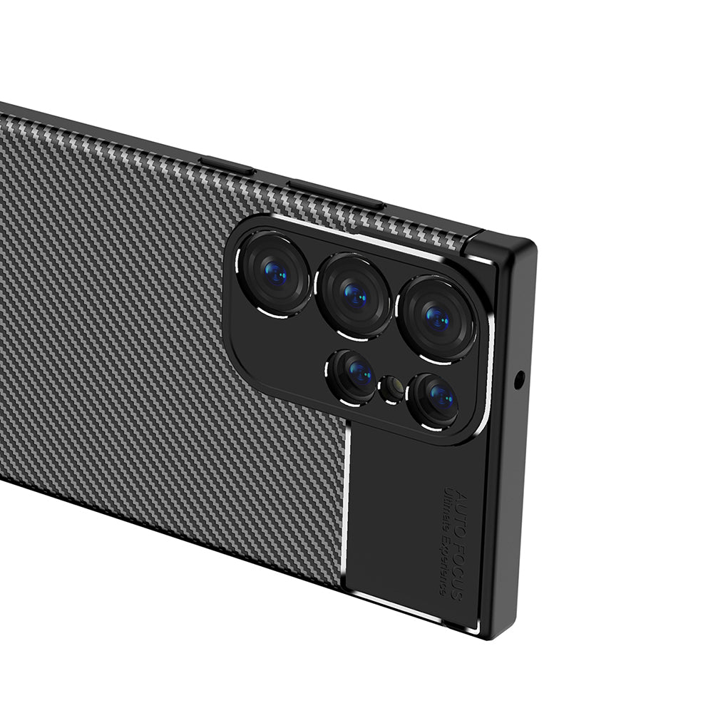Case for Samsung Galaxy S23 Ultra S918, Techsuit, CarbonFiber, Black