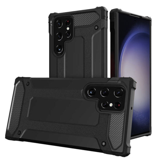 Hoes voor Samsung Galaxy S23 Ultra S918, Techsuit, Hybrid Armor, Zwart