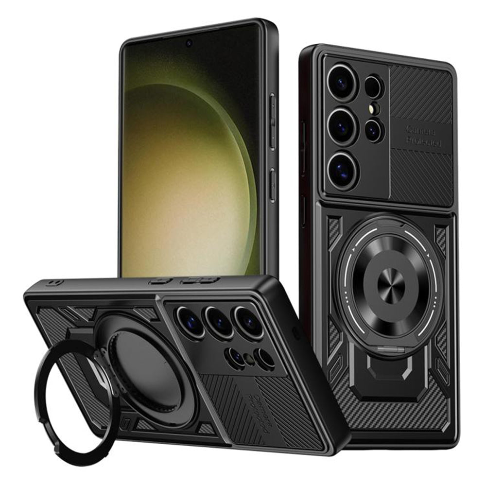 Hoes voor Samsung Galaxy S23 Ultra S918, Techsuit, RuggedCam, Zwart