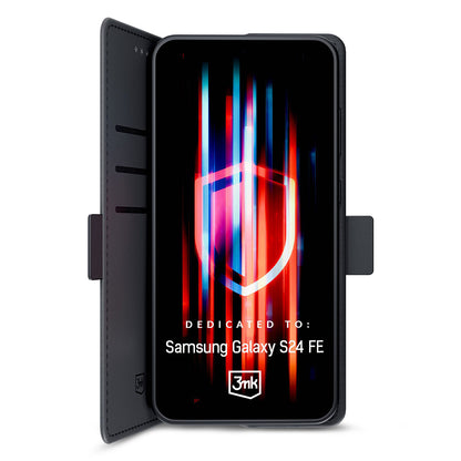Hoes voor Samsung Galaxy S24 FE S721, 3MK, Wallet, Zwart