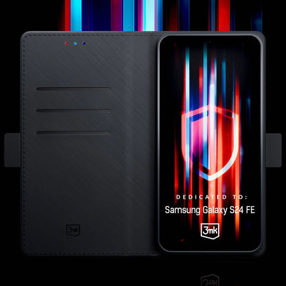 Hoes voor Samsung Galaxy S24 FE S721, 3MK, Wallet, Zwart