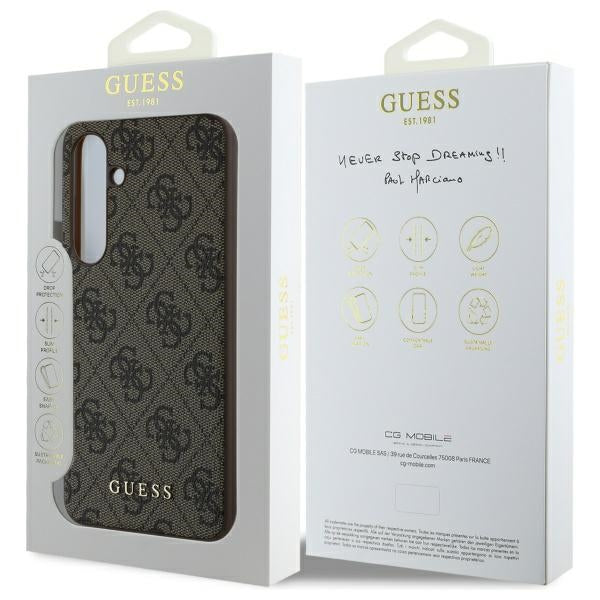 Hoes voor Samsung Galaxy S24 FE S721, Guess, 4G Charm, Bruin