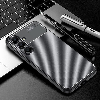 Hoes voor Samsung Galaxy S24 FE S721, Techsuit, CarbonFiber, Zwart