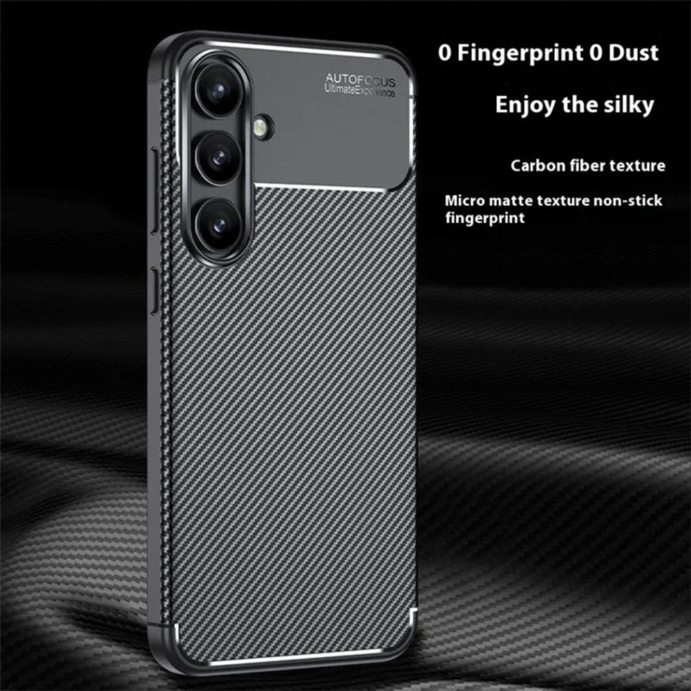 Hoes voor Samsung Galaxy S24 FE S721, Techsuit, CarbonFiber, Zwart