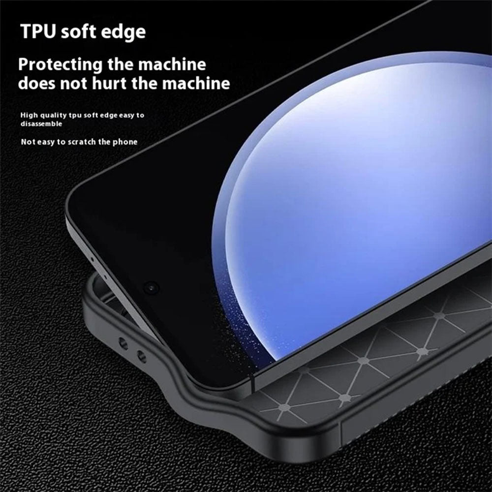 Hoes voor Samsung Galaxy S24 FE S721, Techsuit, CarbonFiber, Zwart