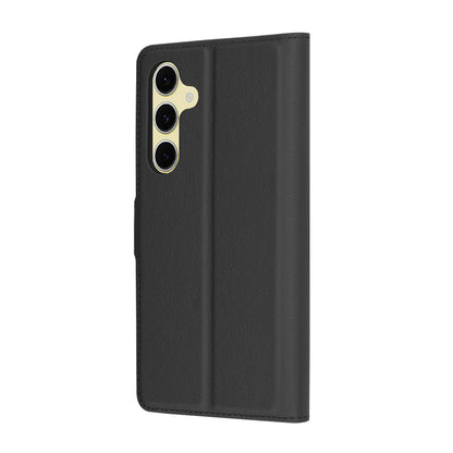 Hoes voor Samsung Galaxy S24 FE S721, Techsuit, Leather Folio, Zwart