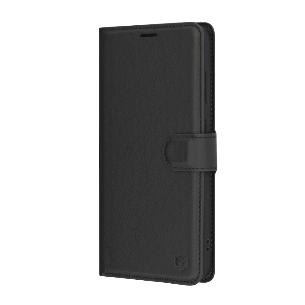 Hoes voor Samsung Galaxy S24 FE S721, Techsuit, Leather Folio, Zwart