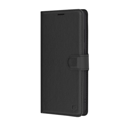 Hoes voor Samsung Galaxy S24 FE S721, Techsuit, Leather Folio, Zwart