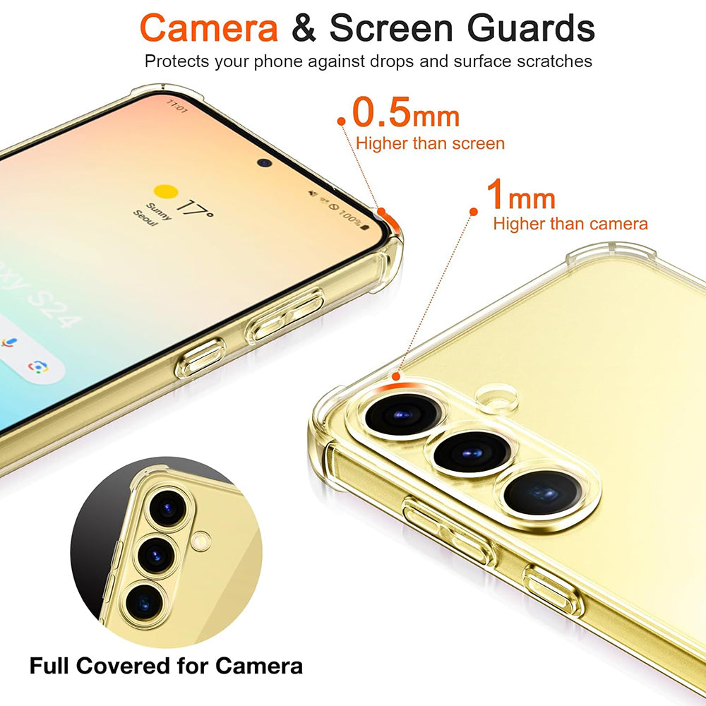 Case for Samsung Galaxy S24 FE S721, Techsuit, Shockproof Clear, Transparent