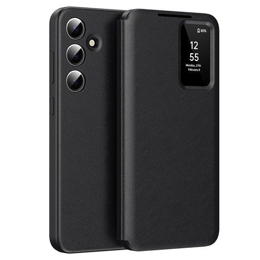 Hoes voor Samsung Galaxy S24 FE S721, Techsuit, SmartView, Zwart