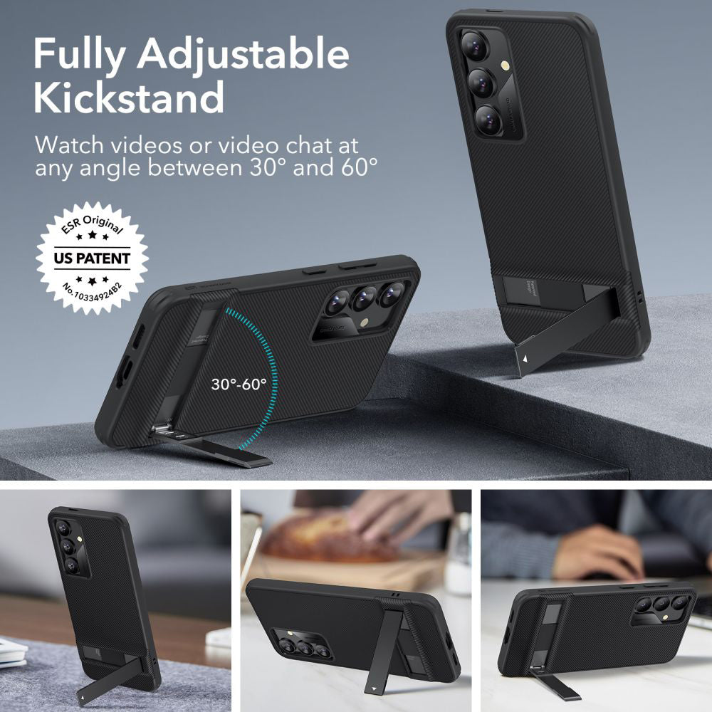 Hoes voor Samsung Galaxy S24+ S926, ESR, Air Shield Boost Kickstand, Zwart