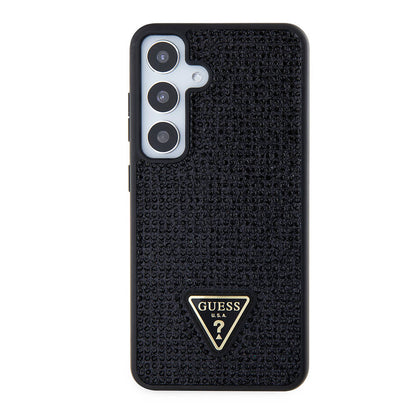 Case for Samsung Galaxy S24+ S926, Guess, Rhinestone Triangle Logo, Black