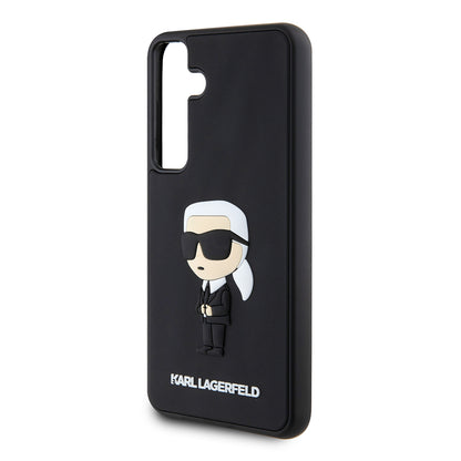 Hoes voor Samsung Galaxy S24+ S926, Karl Lagerfeld, 3D Rubber Ikonik Karl, Zwart