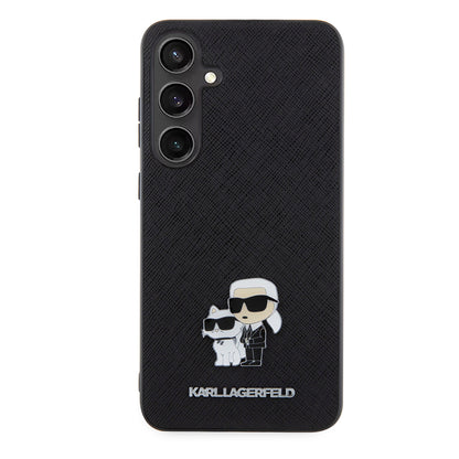 Case for Samsung Galaxy S24+ S926, Karl Lagerfeld, Saffiano Karl & Choupette Metal, Black
