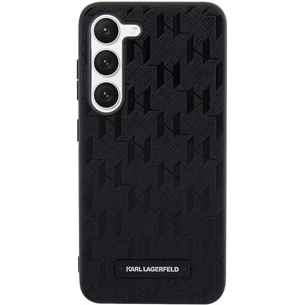 Hoes voor Samsung Galaxy S24+ S926, Karl Lagerfeld, Saffiano Monogram Metal Logo, Zwart