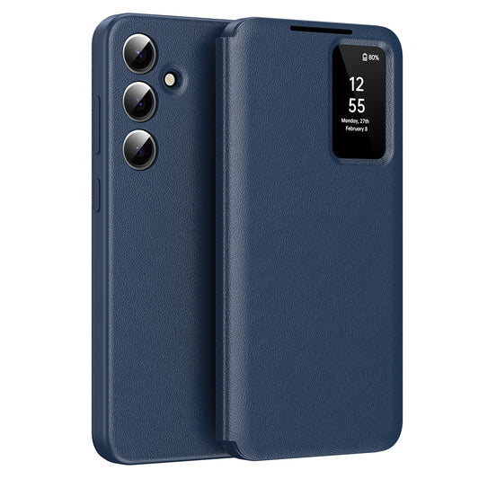 Hoes voor Samsung Galaxy S24+ S926, Techsuit, SmartView, Blauw
