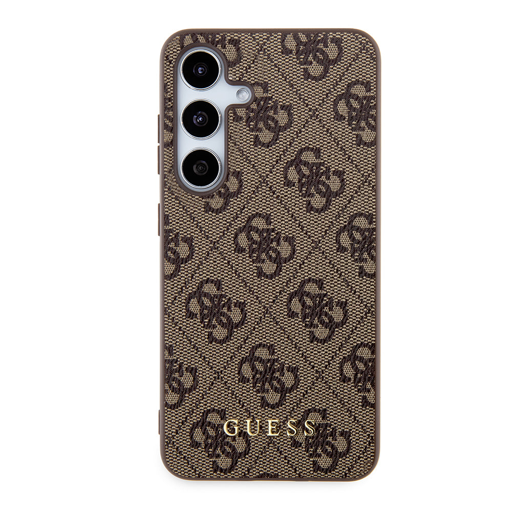Hoes voor Samsung Galaxy S24 S921, Guess, 4G Metal Gold Logo, Bruin