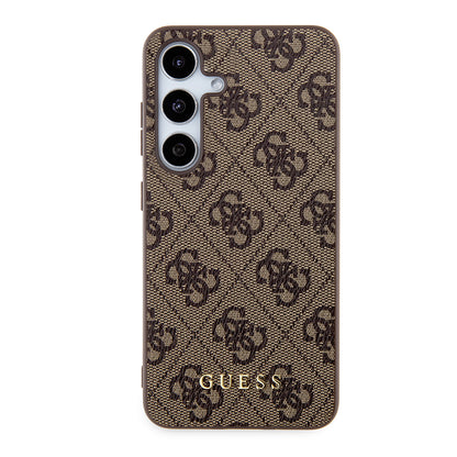 Hoes voor Samsung Galaxy S24 S921, Guess, 4G Metal Gold Logo, Bruin