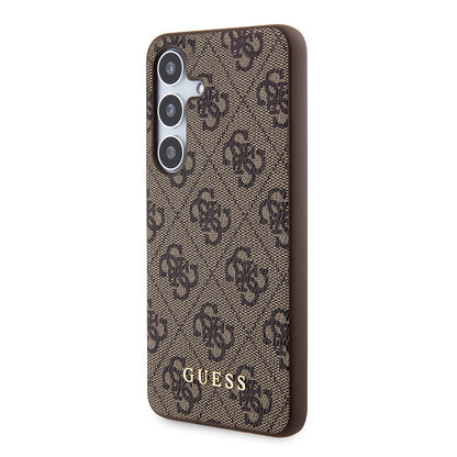 Hoes voor Samsung Galaxy S24 S921, Guess, 4G Metal Gold Logo, Bruin