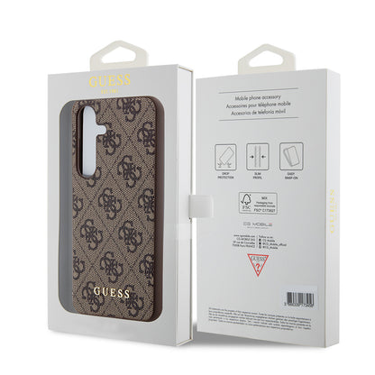 Hoes voor Samsung Galaxy S24 S921, Guess, 4G Metal Gold Logo, Bruin