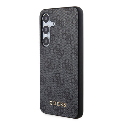 Hoes voor Samsung Galaxy S24 S921, Guess, 4G Metal Gold Logo, Zwart