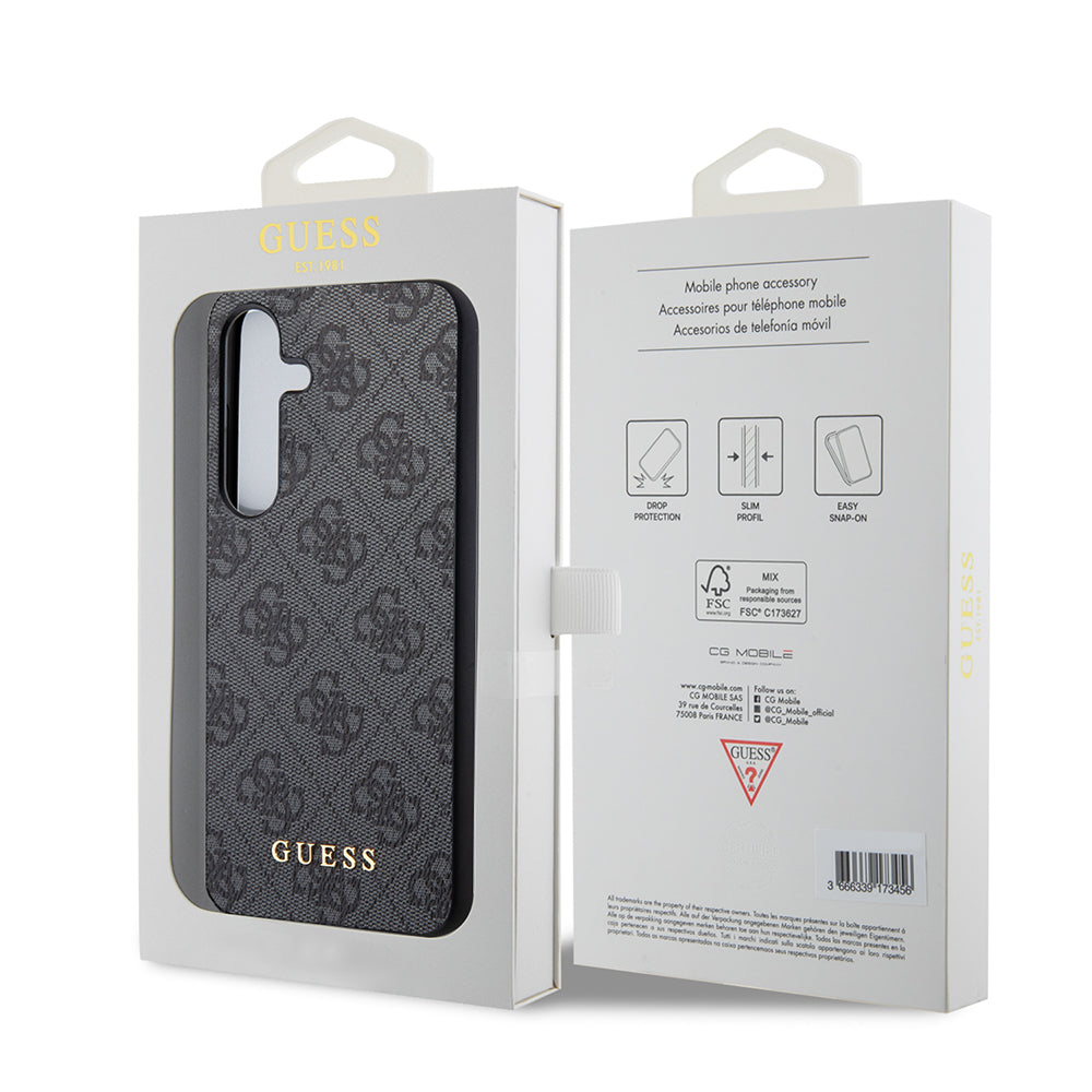 Hoes voor Samsung Galaxy S24 S921, Guess, 4G Metal Gold Logo, Zwart